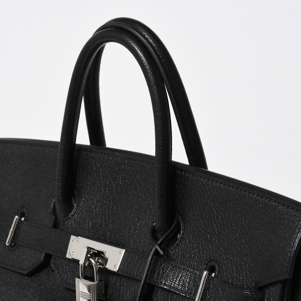 Very Good Condition HERMES BIRKIN 30 Birkin 30 Handbag □I Stamp Made in 2005 Noir Chevre Inner Sewing Silver Hardware Used 4a009238