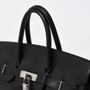 極美品 HERMES エルメス BIRKIN 30 バーキン 30 ハンドバッグ □I刻印 2005年製 ノワール シェーブル 内縫い シルバー金具 中古 4a009238
