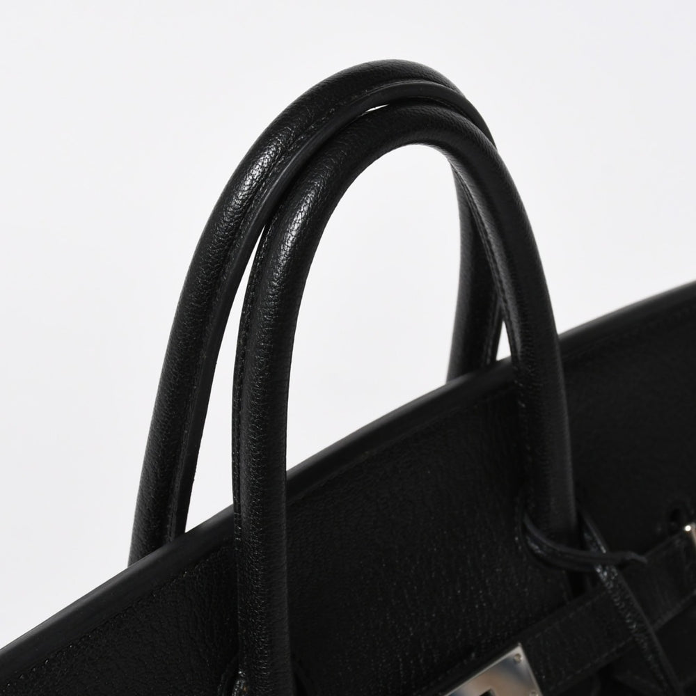 Very Good Condition HERMES BIRKIN 30 Birkin 30 Handbag □I Stamp Made in 2005 Noir Chevre Inner Sewing Silver Hardware Used 4a009238