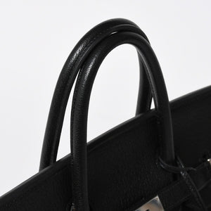 極美品 HERMES エルメス BIRKIN 30 バーキン 30 ハンドバッグ □I刻印 2005年製 ノワール シェーブル 内縫い シルバー金具 中古 4a009238