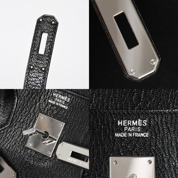 極美品 HERMES エルメス BIRKIN 30 バーキン 30 ハンドバッグ □I刻印 2005年製 ノワール シェーブル 内縫い シルバー金具 中古 4a009238