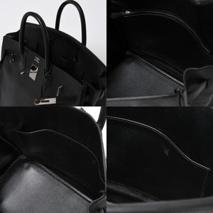 極美品 HERMES エルメス BIRKIN 30 バーキン 30 ハンドバッグ □I刻印 2005年製 ノワール シェーブル 内縫い シルバー金具 中古 4a009238