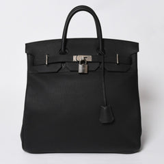 新品同様 HERMES エルメス オータクロア 40 ハンドバッグ ノワール トリヨンクレマンス U刻印 SV金具 内縫い 2022年製 中古 4a009239
