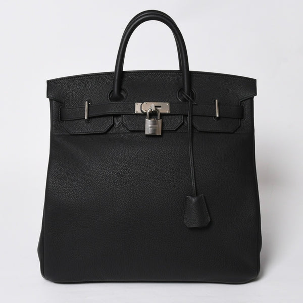 新品同様 HERMES エルメス オータクロア 40 ハンドバッグ ノワール トリヨンクレマンス U刻印 SV金具 内縫い 2022年製 中古 4a009239