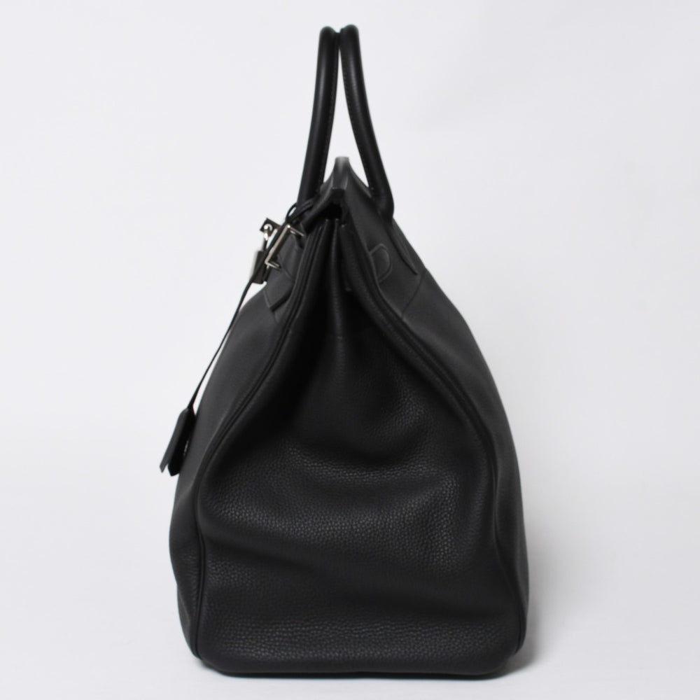 Like new HERMES Hautacroix 40 Handbag Noir Taurillon Clemence U stamp SV metal fittings Inner stitching Made in 2022 Used 4a009239