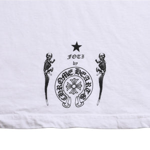 極美品 CHROME HEARTS クロムハーツ × FOTI フォティ NASKULL ナスカル 半袖Tシャツ サイズS ジャービス ホースシュー 中古 4a009192