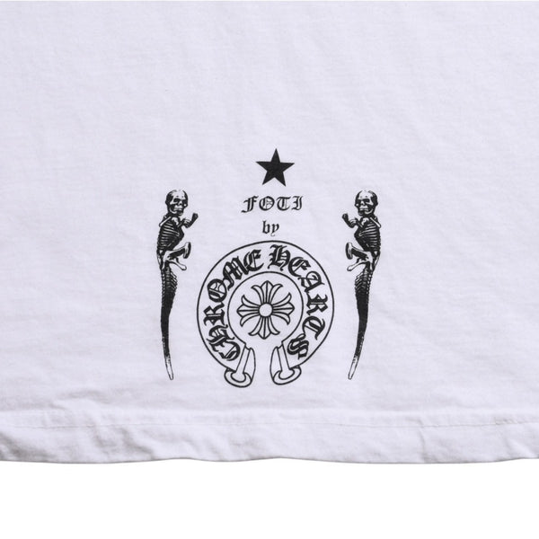 極美品 CHROME HEARTS クロムハーツ × FOTI フォティ NASKULL ナスカル 半袖Tシャツ サイズS ジャービス ホースシュー 中古 4a009192