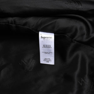 新品同様 SUPREME シュプリーム ワイズ バイ ヨウジヤマモト 25AW レザージャケット カウハイドレザー ブラック ホワイト シルバー金具 サイズL 中古 4a009229