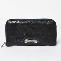 CHROME HEARTS クロムハーツ REC F ZIP QUILTED レック F ジップ キルティング 長財布 セメタリークロスパッチ シルバー925 美品 中古 4a009196