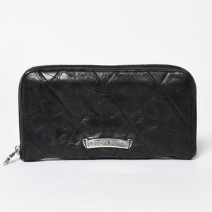 CHROME HEARTS クロムハーツ REC F ZIP QUILTED レック F ジップ キルティング 長財布 セメタリークロスパッチ シルバー925 美品 中古 4a009196