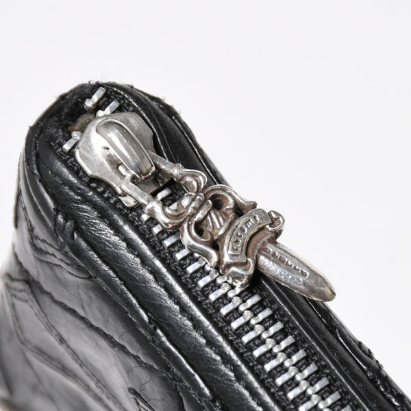 CHROME HEARTS クロムハーツ REC F ZIP QUILTED レック F ジップ キルティング 長財布 セメタリークロスパッチ シルバー925 美品 中古 4a009196