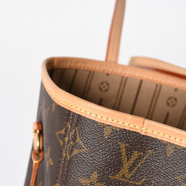 極美品 LOUIS VUITTON ルイヴィトン ネヴァーフルMM トートバッグ M46975 モノグラム ブラウン AR4049 ゴールド金具 中古 4a009124