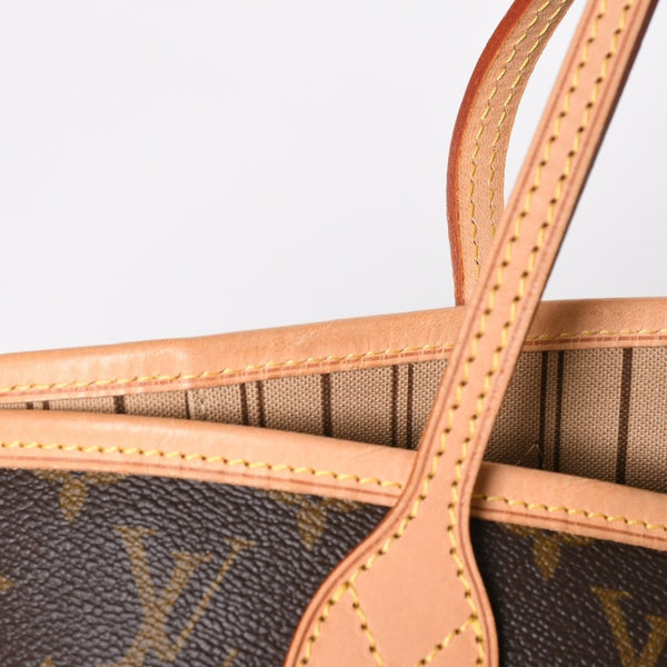極美品 LOUIS VUITTON ルイヴィトン ネヴァーフルMM トートバッグ M46975 モノグラム ブラウン AR4049 ゴールド金具 中古 4a009124