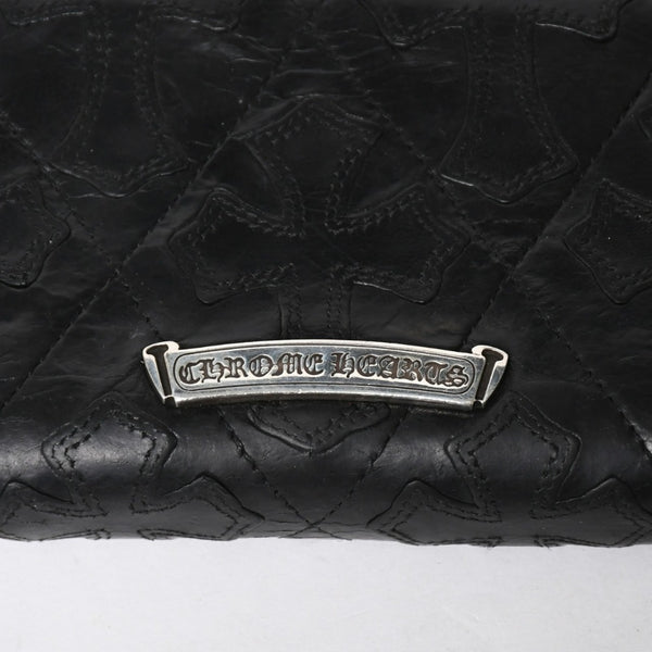 CHROME HEARTS クロムハーツ REC F ZIP QUILTED レック F ジップ キルティング 長財布 セメタリークロスパッチ シルバー925 美品 中古 4a009196