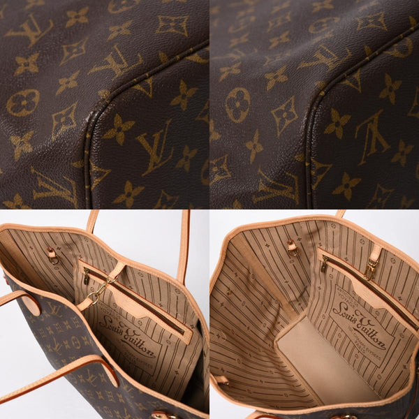 極美品 LOUIS VUITTON ルイヴィトン ネヴァーフルMM トートバッグ M46975 モノグラム ブラウン AR4049 ゴールド金具 中古 4a009124