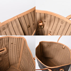 極美品 LOUIS VUITTON ルイヴィトン ネヴァーフルMM トートバッグ M46975 モノグラム ブラウン AR4049 ゴールド金具 中古 4a009124