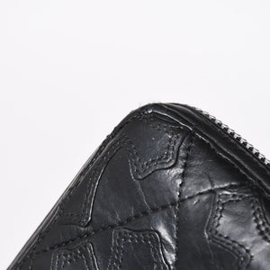 CHROME HEARTS クロムハーツ REC F ZIP QUILTED レック F ジップ キルティング 長財布 セメタリークロスパッチ シルバー925 美品 中古 4a009196