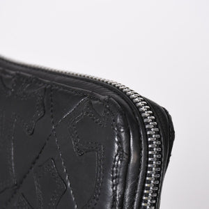 CHROME HEARTS クロムハーツ REC F ZIP QUILTED レック F ジップ キルティング 長財布 セメタリークロスパッチ シルバー925 美品 中古 4a009196