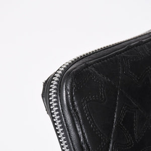 CHROME HEARTS クロムハーツ REC F ZIP QUILTED レック F ジップ キルティング 長財布 セメタリークロスパッチ シルバー925 美品 中古 4a009196