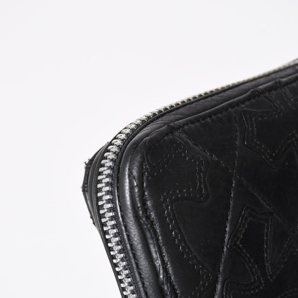 CHROME HEARTS クロムハーツ REC F ZIP QUILTED レック F ジップ キルティング 長財布 セメタリークロスパッチ シルバー925 美品 中古 4a009196