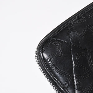 CHROME HEARTS クロムハーツ REC F ZIP QUILTED レック F ジップ キルティング 長財布 セメタリークロスパッチ シルバー925 美品 中古 4a009196