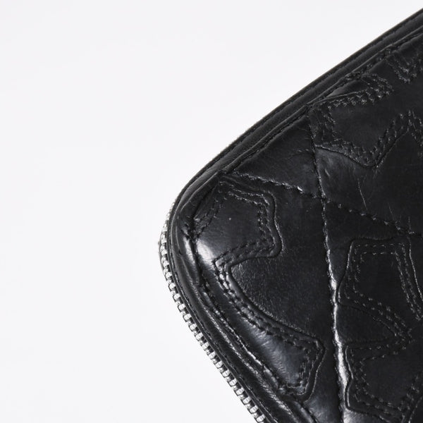 CHROME HEARTS クロムハーツ REC F ZIP QUILTED レック F ジップ キルティング 長財布 セメタリークロスパッチ シルバー925 美品 中古 4a009196