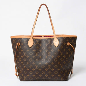 極美品 LOUIS VUITTON ルイヴィトン モノグラム ネヴァーフルMM トートバッグ ハンドバッグ M46975 ブラウン ピンク 中古 4a009130