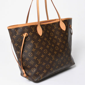 極美品 LOUIS VUITTON ルイヴィトン モノグラム ネヴァーフルMM トートバッグ ハンドバッグ M46975 ブラウン ピンク 中古 4a009130