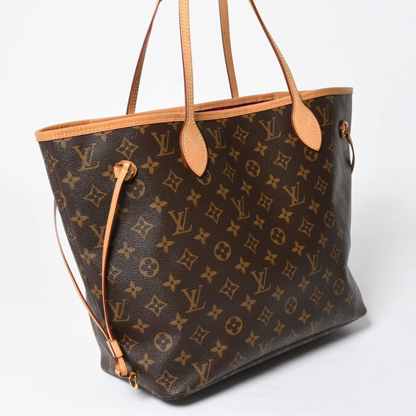 極美品 LOUIS VUITTON ルイヴィトン モノグラム ネヴァーフルMM トートバッグ ハンドバッグ M46975 ブラウン ピンク 中古 4a009130