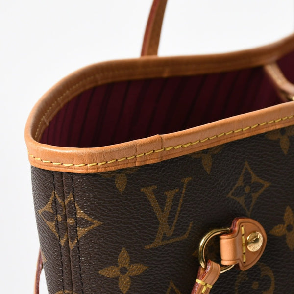 極美品 LOUIS VUITTON ルイヴィトン モノグラム ネヴァーフルMM トートバッグ ハンドバッグ M46975 ブラウン ピンク 中古 4a009130