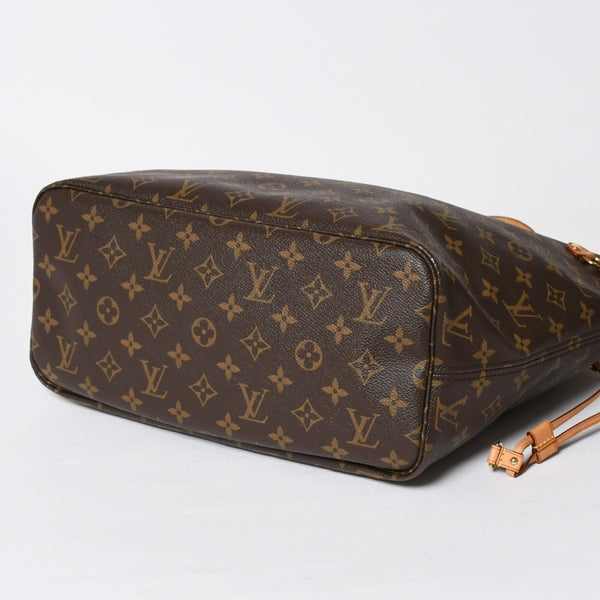 極美品 LOUIS VUITTON ルイヴィトン モノグラム ネヴァーフルMM トートバッグ ハンドバッグ M46975 ブラウン ピンク 中古 4a009130