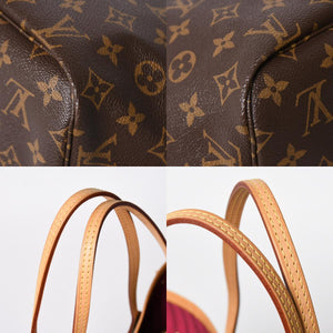 極美品 LOUIS VUITTON ルイヴィトン モノグラム ネヴァーフルMM トートバッグ ハンドバッグ M46975 ブラウン ピンク 中古 4a009130