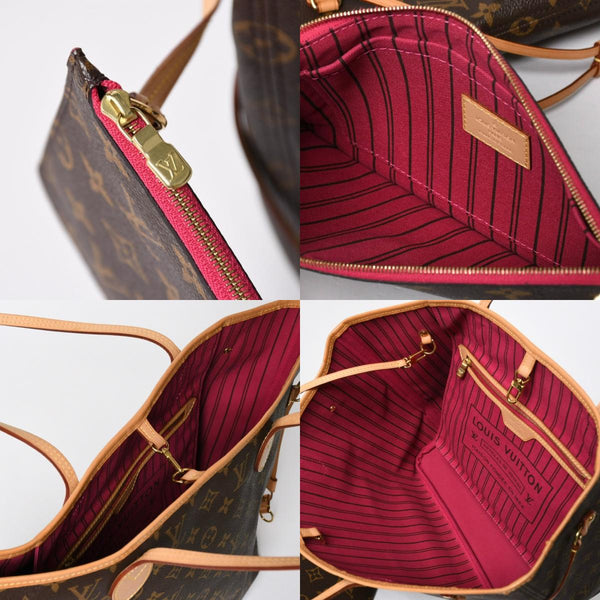 極美品 LOUIS VUITTON ルイヴィトン モノグラム ネヴァーフルMM トートバッグ ハンドバッグ M46975 ブラウン ピンク 中古 4a009130