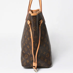 極美品 LOUIS VUITTON ルイヴィトン トートバッグ ネヴァーフルMM M46975 ブラウン ゴールド金具 中古 4a009126