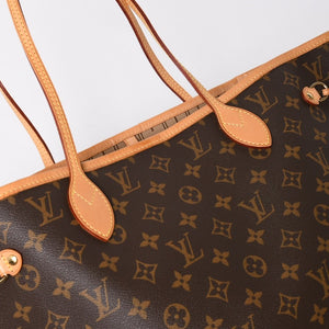 極美品 LOUIS VUITTON ルイヴィトン トートバッグ ネヴァーフルMM M46975 ブラウン ゴールド金具 中古 4a009126
