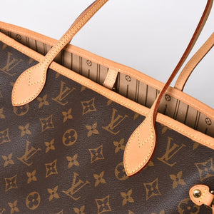 極美品 LOUIS VUITTON ルイヴィトン トートバッグ ネヴァーフルMM M46975 ブラウン ゴールド金具 中古 4a009126