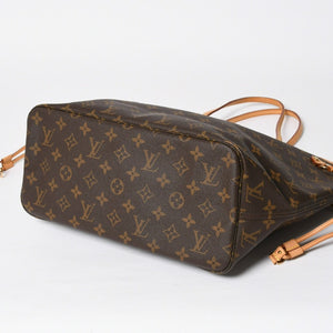 極美品 LOUIS VUITTON ルイヴィトン トートバッグ ネヴァーフルMM M46975 ブラウン ゴールド金具 中古 4a009126