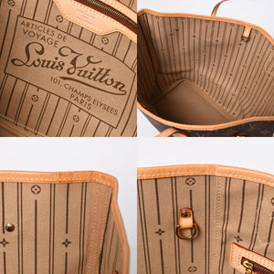 極美品 LOUIS VUITTON ルイヴィトン トートバッグ ネヴァーフルMM M46975 ブラウン ゴールド金具 中古 4a009126