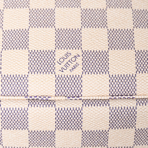 極美品 LOUIS VUITTON ルイヴィトン ネヴァーフルPM トートバッグ N51110 ダミエ アズール キャンバス SD4187 ホワイト ゴールド金具 中古 4a009131