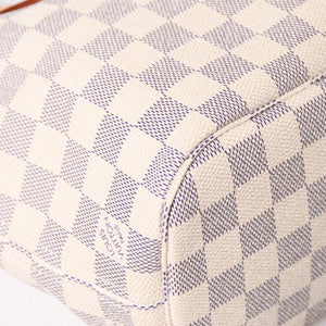 極美品 LOUIS VUITTON ルイヴィトン ネヴァーフルPM トートバッグ N51110 ダミエ アズール キャンバス SD4187 ホワイト ゴールド金具 中古 4a009131