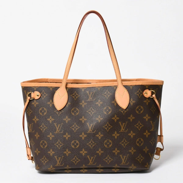 極美品 LOUIS VUITTON ルイヴィトン ネヴァーフルPM トートバッグ ブラウン ゴールド金具 M46979 PVC ヌメ革 中古 4a009129