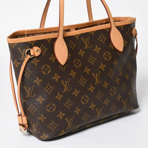 極美品 LOUIS VUITTON ルイヴィトン ネヴァーフルPM トートバッグ ブラウン ゴールド金具 M46979 PVC ヌメ革 中古 4a009129
