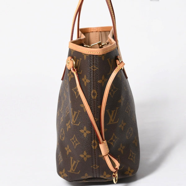 極美品 LOUIS VUITTON ルイヴィトン ネヴァーフルPM トートバッグ ブラウン ゴールド金具 M46979 PVC ヌメ革 中古 4a009129