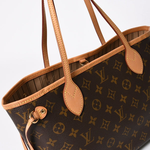 極美品 LOUIS VUITTON ルイヴィトン ネヴァーフルPM トートバッグ ブラウン ゴールド金具 M46979 PVC ヌメ革 中古 4a009129