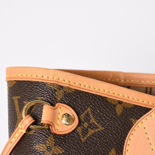 極美品 LOUIS VUITTON ルイヴィトン ネヴァーフルPM トートバッグ ブラウン ゴールド金具 M46979 PVC ヌメ革 中古 4a009129