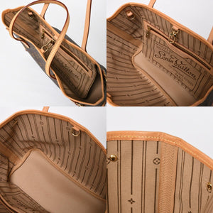 極美品 LOUIS VUITTON ルイヴィトン ネヴァーフルPM トートバッグ ブラウン ゴールド金具 M46979 PVC ヌメ革 中古 4a009129