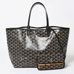 新品未使用 GOYARD ゴヤール サンルイPM バッグ トートバッグ STLCROPMLTY01CL01P ブラック PVC レザー 中古 4a009210