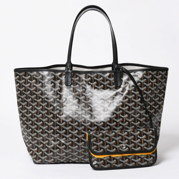 新品未使用 GOYARD ゴヤール サンルイPM バッグ トートバッグ STLCROPMLTY01CL01P ブラック PVC レザー 中古 4a009210