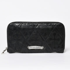CHROME HEARTS クロムハーツ REC F ZIP QUILTED レック F ジップ キルティング 長財布 セメタリークロスパッチ シルバー925 美品 中古 4a009198