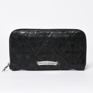 CHROME HEARTS クロムハーツ REC F ZIP QUILTED レック F ジップ キルティング 長財布 セメタリークロスパッチ シルバー925 美品 中古 4a009198